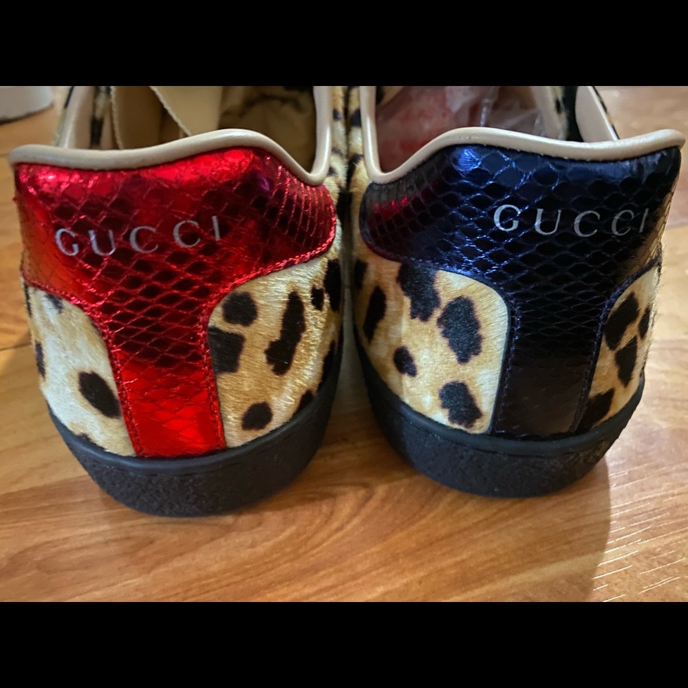 Gucci New Ace Leopard Print Sneakers - Picture 6 of 13